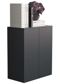 Kommode Vcm "Holz Kommode Sideboard Anrichte Dalosa 2 Dreht&uuml;ren", schwarz (anthrazit), B:60cm T:32cm, Sideboards, Kommode
