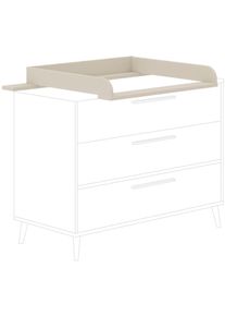 Wickelaufsatz PAIDI "EEFJE zur Erweiterung der Kommode, langlebig und besonders stabil", beige (cashmere, beige), B:124cm H:12cm T:80cm, Holzwerkstoff, Wickelaufs&auml;tze, Wickelaufsatz, Wickelauflage aus Holz mit gerundeten Kanten, gepr&uuml;fte Sicherheit