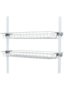 Organizer Wenko "Modell Herkules", grau (korb: grau, kunststoffteile: grau, anti, rutsch teile der kunststoffteile: grau), B:94cm H:8cm T:38cm, ABS-Kunststoff, Polypropylen, Stahl, Aufbewahrungsboxen, Organizer, Drahtk&ouml;rbe aus Stahl, Erweiterung zum Teleskop-System Herkules