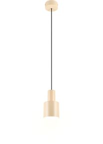 Trio LEUCHTEN Pendelleuchte "AGUDO, H&auml;ngelampe 1-flammig, exkl 1xE27 max 10W, h&ouml;henverstellbar", beige, 1, &Oslash; 12cm H: 150cm, 1 Stk., Leuchten, H&auml;ngelampe &Oslash; 12cm, bis max 150cm Abh&auml;ngung, K&uuml;che Esszimmer Wohnzimmer, Pendelleuchte
