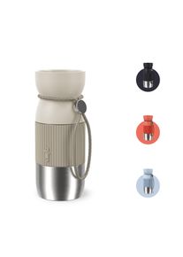 Thermobecher Emsa "beYou Cup", hellgrau, B:7,4cm H:18,7cm &Oslash;:7,4cm, Edelstahl, Polypropylen, Silikon, Trinkgef&auml;&szlig;e, Thermobecher, 0,36 Liter, aromatischer Trinkgenuss, 100% dicht, mit Trageband