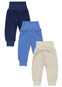 Pumphose TUPTAM "Pumphose Baby Jungen Lange Pumphose 3er Pack", M&auml;dchen, Gr. 56, N-Gr, blau (beige, jeansblau, dunkelblau), Obermaterial: 100% Baumwolle CO., Hosen Pumphose