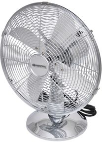 Sonnenk&ouml;nig Tischventilator SONNENK&Ouml;NIG "Chrom 12, Leistung 35W, schwenkbar, laufruhig, Oszillation", silber (silberfarben), B:34cm H:42cm T:24cm, Ventilatoren, Tischventilator, 3 Ventilationsstufen, hohe Effizienz, 4 Ventilationsbl&auml;tter