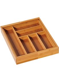 Besteckkasten Kesper, braun (holzfarben), B:35cm H:6cm T:43cm, Bambus, Schubladeneins&auml;tze, Besteckkasten, ausziehbar, Bambus