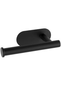 Toilettenpapierhalter Wenko "Orea", schwarz, B:16cm H:4,5cm L:7cm, Edelstahl, Toilettenpapierhalter, Toilettenpapierhalter, Befestigen ohne Bohren
