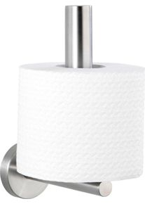 Toiletten-Ersatzrollenhalter Wenko "Bosio", grau (chromfarben), B:8cm H:18cm L:12cm, Edelstahl, Toilettenpapierhalter, Toiletten-Ersatzrollenhalter, Edelstahl, rostfrei