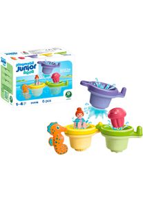 Konstruktions-Spielset Playmobil "Schwimmbecher mit Wasserspa&szlig; (71776), Junior Aqua", bunt, Spielbausteine, Baby, Kunststoff, Konstruktions-Spielset, Badespielzeug; Made in Europe