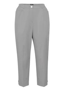 7/8-Hose GOLDNER "3/4-Hose Carla aus hochwertiger Pima-Baumwolle", Damen, Gr. 54, N-Gr, grau (silbergrau), Obermaterial: 97% Baumwolle CO (CMIA). 3% Elasthan EL., normal, Hosen 7/8-Hose, Ohne