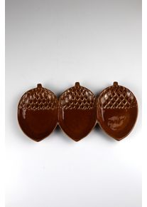 Dekoschale AM Design "aus Steingut", braun, B:0,41cm T:2,5cm &Oslash;:14cm, Keramik, Dekoschalen, Dekoschale, 2er Set &Oslash;: 14 cm