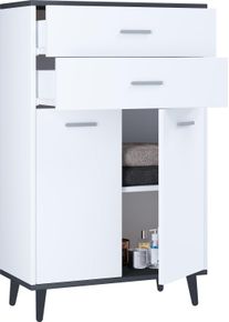 Kommode Vcm "Holz Highboard Kommode Schublade Lindas", schwarz (wei&szlig;, anthrazit), B:60cm T:28cm, Sideboards, Kommode