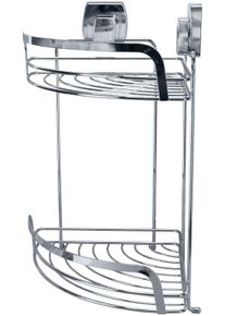 Duschkorb Kleine Wolke "Levana", silber (silberfarben), B:27,3cm H:31,5cm T:21cm, Metall, Aufbewahrungsboxen, Duschkorb, BxTxH: 27,3x21x31,5 cm, Befestigung mit Saugnapf