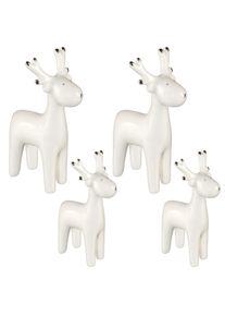 Weihnachtsfigur CREATIV HOME "Keramikfigur Elch", silber, B:6cm H:9,5cm T:3,5cm, Keramik, Dekofiguren, Weihnachtsfigur, in zwei Gr&ouml;&szlig;en handbemalt