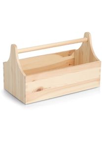 Werkzeugbox zeller PRESENT "Kiefer", hellbraun, B:18cm H:20,5cm T:34cm, Massivholz, Aufbewahrungsboxen, Werkzeugbox, nat&uuml;rliches Holz, vielseitig, einfach tragbar