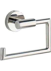 Toilettenpapierhalter Wenko "Bosio", silber (silberfarben), B:15cm H:10,5cm L:6cm, Edelstahl, Toilettenpapierhalter, Toilettenpapierhalter, Edelstahl, rostfrei