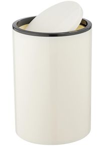 M&uuml;lleimer Wenko "Inca", beige (creme), H:25,5cm &Oslash;:18,5cm, Acrylnitril-Butadien-Styrol (ABS), M&uuml;lleimer, M&uuml;lleimer, mit Schwingdeckel, 5 Liter