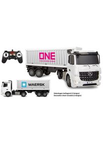 RC-Auto Jamara "Container LKW Mercedes-Benz Arocs 1:26 2,4GHz", wei&szlig;, Fernlenkfahrzeuge, KinderB:12,4cm H:15,5cm T:44cm, RC-Auto, mit LED Licht, B:12,4cm H:15,5cm T:44cm