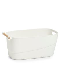 Organizer zeller PRESENT, wei&szlig; (wei&szlig;, natur), B:40cm H:18cm T:21,5cm, Holz teilmassiv, Polypropylen, Aufbewahrungsboxen, Organizer, Aufbewahrungsbox, Kunststoff