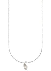 Kette mit Anh&auml;nger Bruno Banani "Schmuck Geschenk Silber 925 Halsschmuck Halskette Ankerkette Blatt", silber (silberfarben, kristallwei&szlig;), Halsketten, Damen, Silber 925 (Sterlingsilber), L: 45 B: 0,8mm, Kette mit Anh&auml;nger, mit Zirkonia (synth.), B:0,8mm