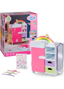 Puppenkleiderschrank Baby Born "Regenbogen", bunt, Puppenm&ouml;bel, KinderB:32,5cm H:39,5cm T:22cm, Kunststoff, Puppenkleiderschrank, mit Licht- und Soundeffekt, B:32,5cm H:39,5cm T:22cm