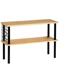 K&uuml;chenregal Kesper "Regal aus Bambus", schwarz (braun, schwarz), B:55cm H:38cm T:20cm, Holzwerkstoff, Regale, K&uuml;chenregal, mit Drahtgitter zum Aufh&auml;ngen von K&uuml;chenutensilien