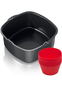 Philips Backeinsatz "HD9925/01", schwarz, B:17,4cm H:7,4cm T:16,4cm, K&uuml;chenmaschinen-Eins&auml;tze, inkl. Muffincups, Backeinsatz