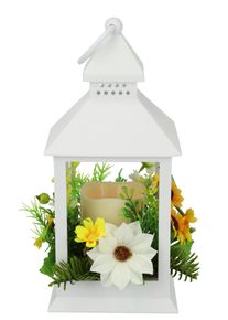 Windlicht I.GE.A. "Laterne mit Sonnenblume Schmetterling Kerze", gelb, B:11cm H:24cm, Polyester, Kerzenhalter, Windlicht, Kerzenleuchter Kerzenhalter Kerzenlaterne Windlicht Deko