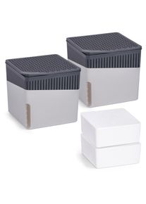 Luftentfeuchter Wenko "Cube", grau (hellgrau), B:16,5cm H:15,7cm T:16,5cm, Luftentfeuchter, Luftentfeuchter, 2 x 1000g