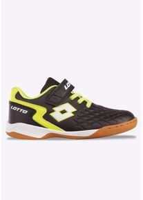 Hallenschuh Lotto, Jungen, Gr. 30, schwarz (schwarz, fr.gelb), Synthetik, Schuhe Hallenschuh, Indoor Sportschuhe
