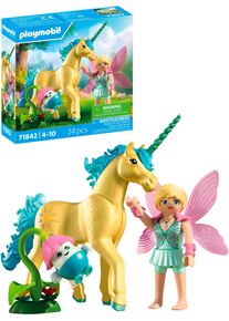 Konstruktions-Spielset Playmobil "Sammeleinhorn, Sonnenscheinbl&uuml;te mit Fee (71842), Princess Magic", bunt, Spielbausteine, Kinder, Kunststoff, Konstruktions-Spielset