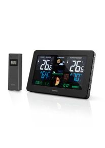 Hama Wetterstation "Wetterstation Funk mit Au&szlig;ensensor Wettervorhersage USB-Ladefunktion", schwarz, Wetterstationen, Wetterstation