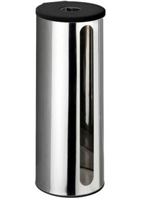 Toiletten-Ersatzrollenhalter Wenko "Detroit", silber (silberfarben), B:13,5cm H:36cm L:14cm, Edelstahl, Toilettenpapierhalter, Toiletten-Ersatzrollenhalter, Edelstahl, Turbo-Loc