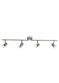 Brilliant Deckenstrahler "Wesley", grau (eisen, chrom), 4, H: 13,5cm, 1 Stk., Leuchten, LED Spotrohr 4flg eisen/chrom, Deckenstrahler
