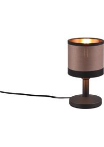 REALITY LEUCHTEN Schreibtischlampe "DAVOS, Tischleuchte exkl 1xE14 max 10W On/Off Touch Steuerung", schwarz (schwarz matt taupe), 1, &Oslash; 12cm H: 22,5cm, 1 Stk., Leuchten, Nachttischlampe H&ouml;he 22cm mit Touchfunktion und Stoffschirm &Oslash;12 cm, Schreibtischlampe