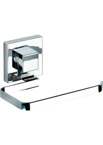 Toilettenpapierhalter Wenko "Quadro", silber (silberfarben), B:14cm H:6cm L:11cm, Acrylnitril-Butadien-Styrol (ABS), Edelstahl, Toilettenpapierhalter, Toilettenpapierhalter, Vacuum-Loc