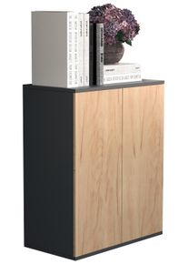 Kommode Vcm "Holz Kommode Sideboard Anrichte Dalosa 2 Dreht&uuml;ren", braun (anthrazit, honig, eiche), B:60cm T:32cm, Sideboards, Kommode