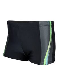 Badehose AQUARTI "Badehose Jungen Schwimmhose Kontrastfarbige Eins&auml;tze", Jungen, Gr. 152, N-Gr, gr&uuml;n (13722 schwarz, gr&uuml;n), Obermaterial: 80% Polyamid PA. 20% Elasthan EL., Badehosen Badehose