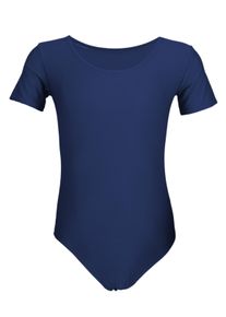 Turnanzug AQUARTI "Body M&auml;dchen Gymnastikanzug Kurzarm", M&auml;dchen, Gr. 134, blau (dunkelblau), Obermaterial: 80% Polyamid PA. 20% Elasthan EL., Sportanz&uuml;ge Turnanzug