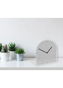 Tischuhr queence "Helene", silber (silberfarben), Tischuhren, Tischuhr, Tisch, Uhr, modern, ger&auml;uschlos