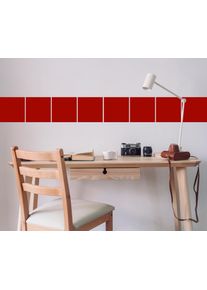 Fliesenaufkleber queence "Unifarben", rot, B:15cm H:15cm T:0,1cm, Fliesenaufkleber, Fliesenaufkleber, Stickerfliesen, selbstklebend, Sticker, 12er Set