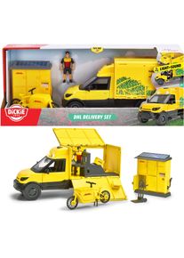 Spielzeug-Auto DICKIE TOYS "DHL Delivery Set", gelb, Spielzeugfahrzeuge, Kinder, Kunststoff, Spielzeug-Auto
