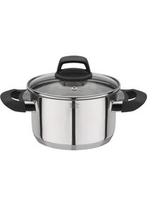 Fleischtopf GSW "Como", silber (edelstahlfarben), H:9,5cm &Oslash;:16cm, T&ouml;pfe, Fleischtopf, Induktion