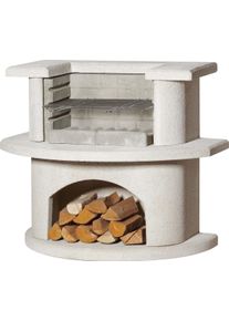 Holzkohlegrill Buschbeck "Grillbar Venedig", wei&szlig;, B:110cm H:93cm T:65cm, Grills, Holzkohlegrill, BxTxH: 110x65x93 cm