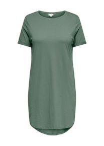 Minikleid Only CARMAKOMA "CARMAY LIFE S/S DRESS JRS", Damen, Gr. L, N-Gr, laurel wreath, Jersey, Obermaterial: 100% Baumwolle, unifarben, regular fit kniefrei, Rundhals, angeschnitten Umschlagsaum, Kleider Minikleid, Sommerkleid