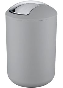 Kosmetikeimer Wenko "Brasil", grau, B:19,5cm H:31cm T:19,5cm, Kunststoff, M&uuml;lleimer, Kosmetikeimer, 6,5 Liter Fassungsverm&ouml;gen