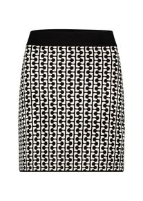 Strickrock Zero "Strickrock mit grafischem Print", Damen, Gr. 40, schwarz (schwarzcream), Einsatz: 72% Viskose CV. 28% Polyester PES., R&ouml;cke Strickrock