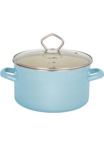 Kr&uuml;ger Fleischtopf KR&Uuml;GER "Sylt", blau (pastell, blau), B:24cm H:13cm L:33cm &Oslash;:24cm, T&ouml;pfe, Fleischtopf, Induktion