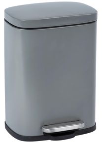 Kosmetikeimer Wenko "Leno", grau, B:21,5cm H:19cm T:29,5cm, Stahl, M&uuml;lleimer, Kosmetikeimer, 5 Liter, BxTxH: 21,5x29,5x19 cm