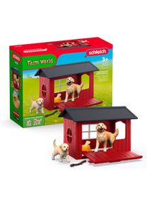 Spielwelt Schleich "FARM WORLD, Hundeh&uuml;tte mit Goldenretrievern (42722)", bunt, Spielfigurenwelten, Kinder, Kunststoff, Spielwelt