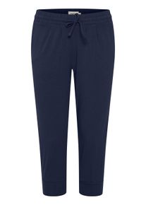 Caprihose oxmo "Caprihose OXOdda", Damen, Gr. XXL, N-Gr, blau (indigo blau), Obermaterial: 95% Baumwolle CO. 5% Elasthan EL., Hosen Caprihose