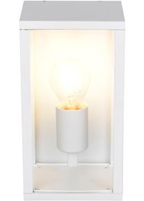 Trio LEUCHTEN Au&szlig;en-Wandleuchte "GARONNE, Fassadenbeleuchtung, Wandlampe exkl 1x E27 max 60W, IP44", wei&szlig; matt, 1, H: 26cm, 1 Stk., Leuchten, Wandleuchte Garten Terrasse, mit Glasschirm H&ouml;he 26cm Breite 14cm, Au&szlig;en-Wandleuchte
